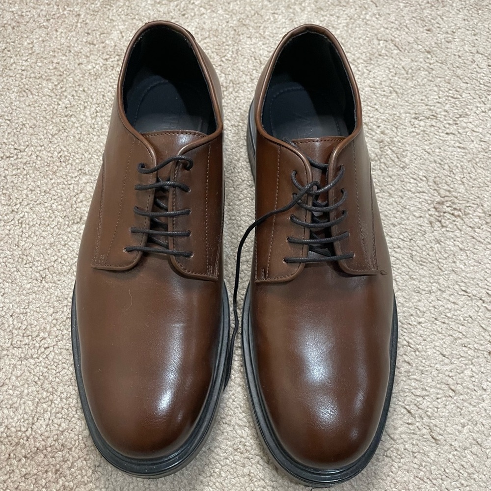 Zara Men's Brown Leather Oxfords